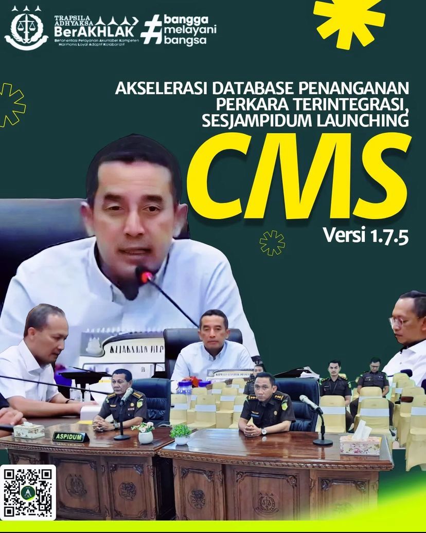 Asisten Tipidum Kejati Riau mengikuti kegiatan Launching CMS Versi 1.7.5 Perkara Tindak Pidana Umum 